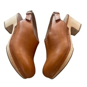 Madewell Tan Leather Clog Mules